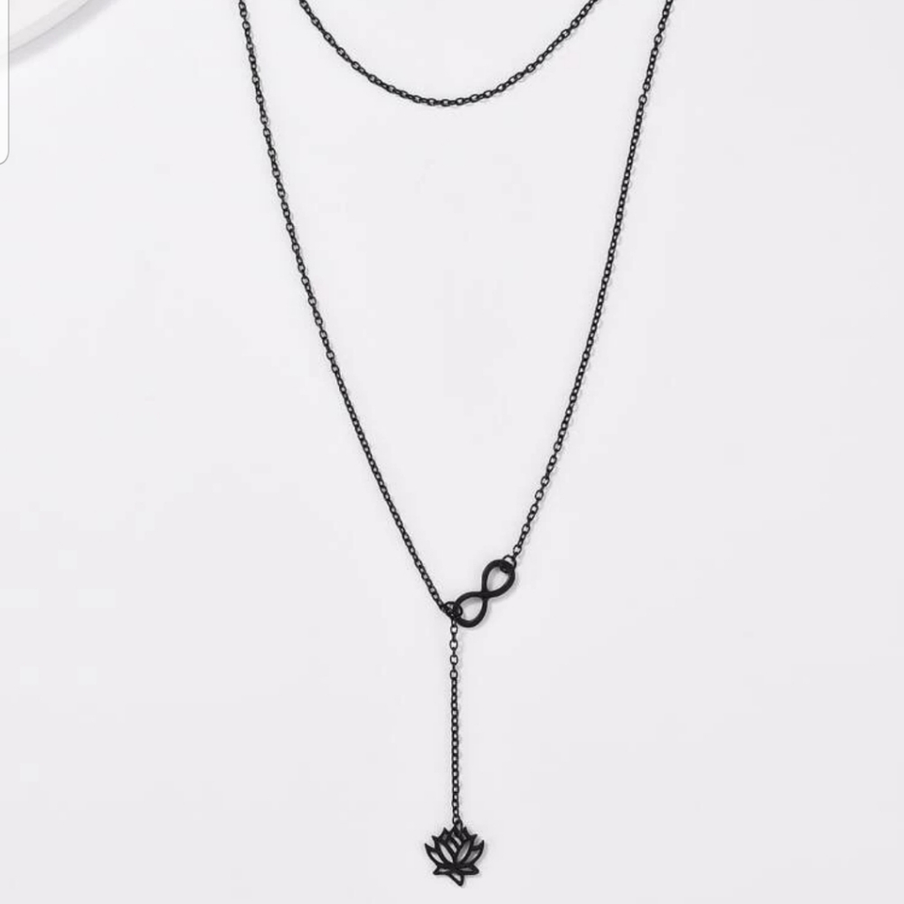 *Malia* Lotus Infinity Necklace - Picture 4 of 5